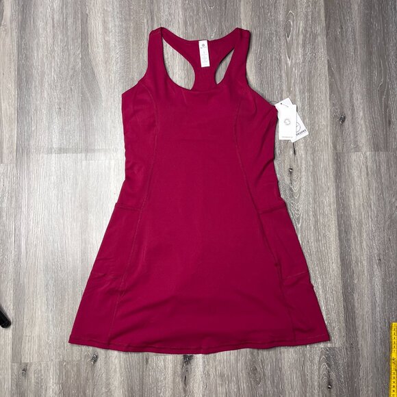 NWT 90 Degree By Reflex Lux Active Tennis Dress in Beet Red Sz S - Picture 3 of 9